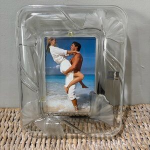 Vintage NEW Mikasa 8” X 10” FEELINGS Crystal 4”x6” Picture Frame Ginkgo Leaf